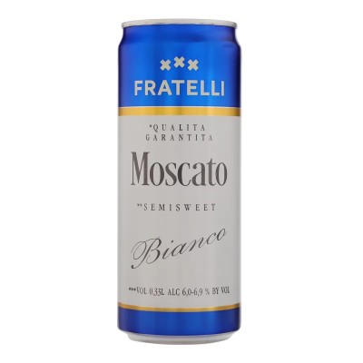 Напій винний Fratelli Moscato Bianco, 12,5%, ж/б, 0,33 л