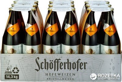 Упаковка пива Schofferhofer Kristal світле нефільтроване 4.5% 0.5 л x 18 шт