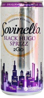 Упаковка ігристого коктейлю Sovinello 2Go Black Hugo Sprizz 0.2 л х 12 шт. 6.5%