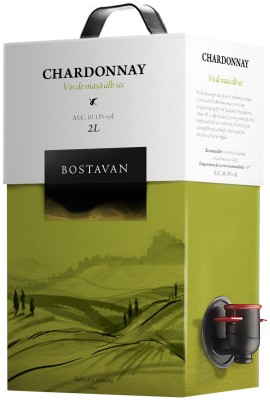 Вино Bostavan Шардоне біле сухе 2 л 10-13%