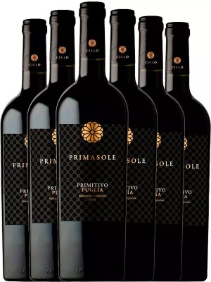 Набір вина (10%) Прімасол, Примітиво Пулія / Primasole, Primitivo Puglia, Cielo e Terra, червоне напівсухе 6*0.75л