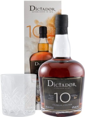 Ром Dictador 10 років витримки 0.7 л 40% зі склянкою