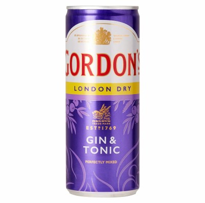 Напій слабоалкогольний Gordon's Gin & Tonic з/б, 0,25 л, 6,4%