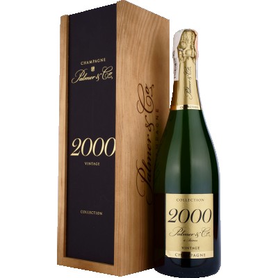 Шампанське Palmer & Co Champagne Brut Collection Vintage 2000 AOC, біле, брют, в дерев'яній коробці, 0,75 л