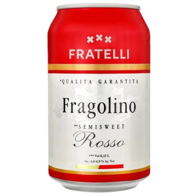 Ігристе вино Fratelli Fragolino Rosso, 6,9%, 0,33 л