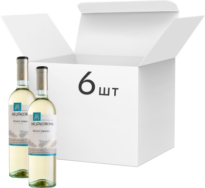 Упаковка вина Mezzacorona Pinot Grigio біле сухе 12.5% 0.75 л х 6 шт.