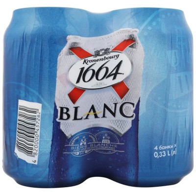 Упаковка пива Kronenbourg 1664 Blanc світле 4.8% 0.33 л x 4 шт.
