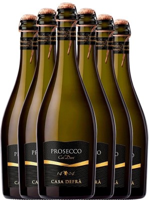 Набір ігристого вина (10%) Просекко, Каса Дефро / Prosecco, Casa Defra, біле сухе 6*0.75л