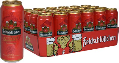 Упаковка пива Feldschlosschen Reserve Premium Lager світле фільтроване 5.3% 0.5 л x 24 шт