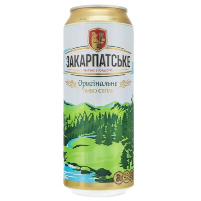 Пиво Перша приватна броварня Закарпатське Оригінальне, світле, 4,4%, з/б, 0,5 л