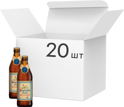 Упаковка пива Pilgerstoff Edelhell світле фільтроване 5.1% 0.5 л х 20 шт