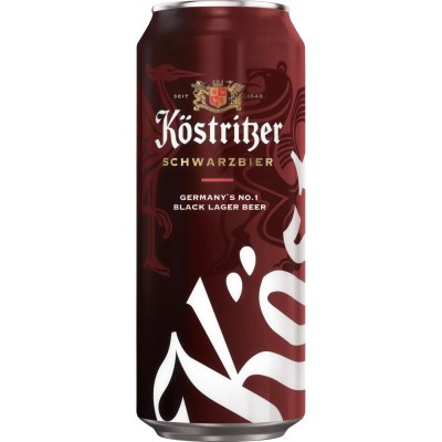 Пиво Kostritzer Schwarzbier, темне, з/б, 4,8%, 0,5 л