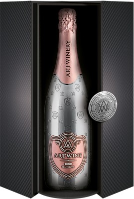 Вино ігристе Artwine рожеве брют 0.75 л 10-13.5% в подарунковій упаковці