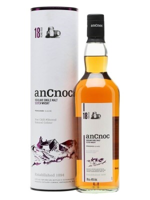 Віскі AnCnoc 18 Y. O. 0,7 л 46% в тубусі