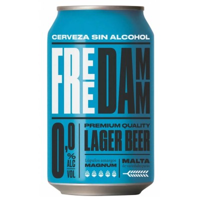 Пиво безалкогольне Damm Free, світле, 0%, з/б, 0,33 л