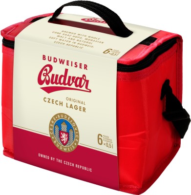 Набір упаковка пива Budweiser світле фільтроване 5% 0.5 л x 6 шт. + термосумка