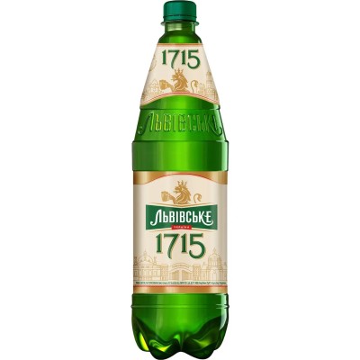 Пиво Львівське 1715, світле, 4,5%, 1,12 л