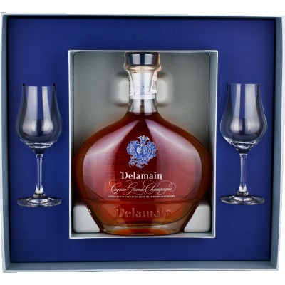 Коньяк Delamain Cognac Grande Champagne AOC Extra Gift Box + 2 glasses в п/в, 40%, 0,7 л