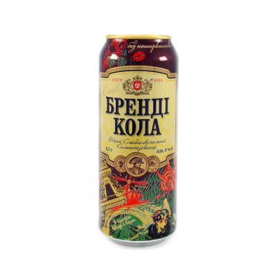 Напій слабоалкогольний Оболонь Бренді-Кола, 8%, ж/б, 0,5 л