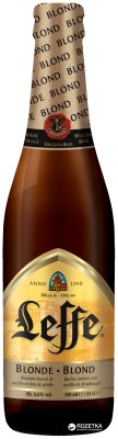 Упаковка пива Leffe Blonde світле фільтроване 6.4% 0.33 л x 24 шт