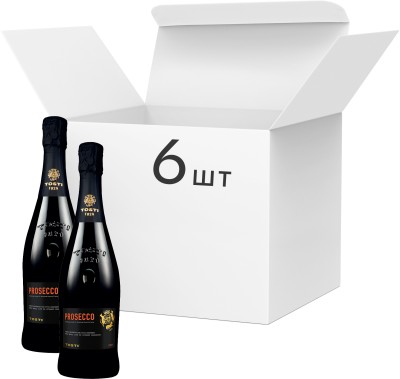 Упаковка вина ігристого Tosti Prosecco D.O.C. біле екстра-сухе 11% 0.75 л х 6 шт.