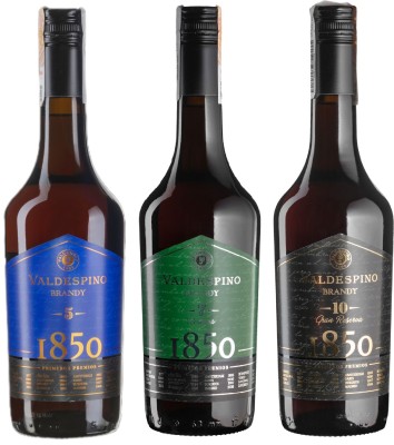 Набір бренді Valdespino 5 0.7 л 38% + Valdespino 7 Reserva 0.7 л 38% + Valdespino 10 Gran Reserva 0.7 л 40%