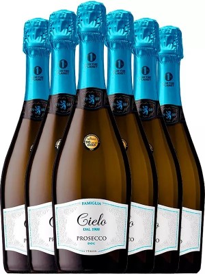 Набір ігристого вина Просекко Спуманте / Prosecco Spumante, Cielo e Terra, біле брют 11% 6*0.75л