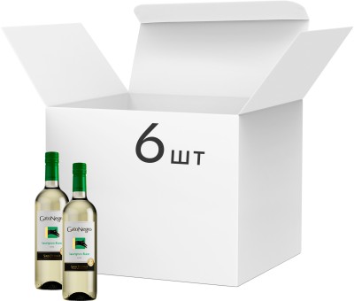 Упаковка вина Gato Negro Sauvignon Blanc біле сухе 13% 0.75 л х 6 шт.