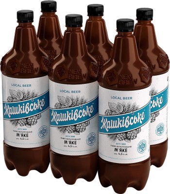 Упаковка пива Жашківське світлого нефільтрованого м'якого пастеризованого 4.5 % 1.8 л х 6 шт