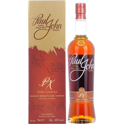 Віскі Paul John Pedro Ximenez Single Malt Indian Whisky, в коробці, 48%, 0,7 л