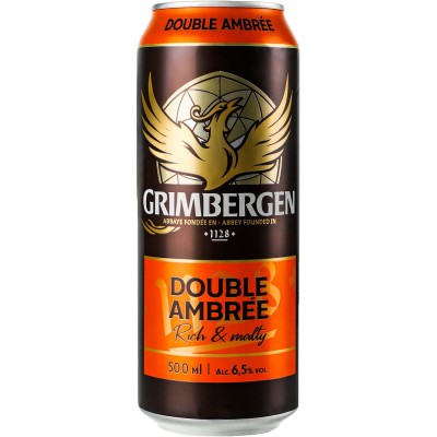 Пиво Grimbergen Double Ambree, темне, 6,5%, з/б, 0,5 л