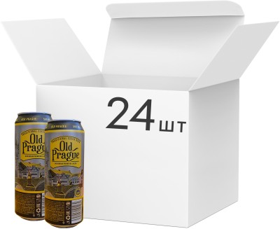 Упаковка пива Old Prague Bohemian Premium Lager світле фільтроване 4.8% 0.5 л x 24 шт.