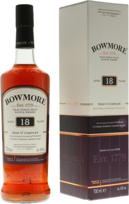 Віскі односолодове Bowmore 18 років витримки в подарунковому пакованні 0.7 л 43%