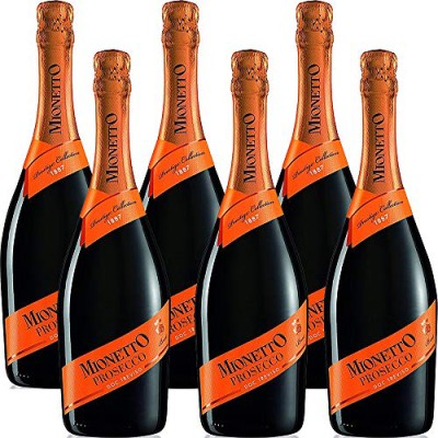 Упаковка ігристого вина Mionetto Prestige Collection Prosecco Treviso DOC біле брют 0.75 л 11% 6 шт.