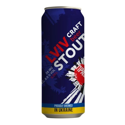 Пиво Правда Lviv Stout, темне, нефільтроване, 6%, з/б, 0,33 л