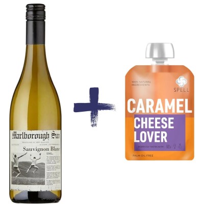 Вино Marlborough Sun Sauvignon Blanc, біле, сухе, 0,75 л + Карамель Spell із блакитними сирами, 150 г