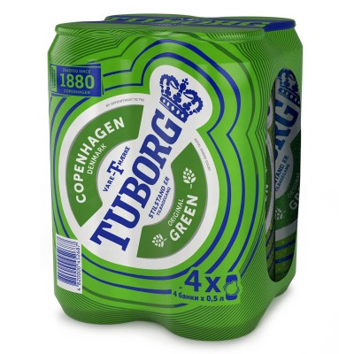 Пиво Tuborg Green світле м/б мультипак