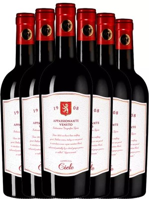 Набір вина (10%) Апасіонанте, Россо Венето / Appassionante Rosso Veneto, Cielo e Terra, червоне напівсухе 14% 6*0.75л