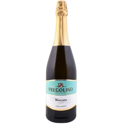 Напій винний слабоалкогольний газований Pregolino Fragola Moscato, білий, напівсолодкий, 8,5%, 0,75 л