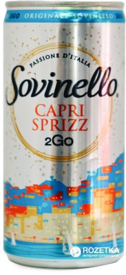 Упаковка ігристого коктейлю Коктейль Sovinello 2Go Capri Sprizz 0.2 л х 12 шт. 6.5%