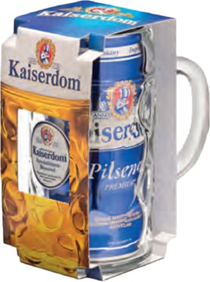 Подарунковий набір пиво Kaiserdom Pilsener Krugset світле фільтроване 4.7% 1 л + кухоль 1 л