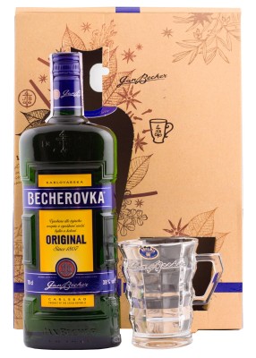 Лікерна настоянка Becherovka з келихом 0.7 л