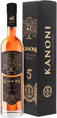 Бренді Kanoni 5 років 0.5 л 40% у подарунковому пакованні