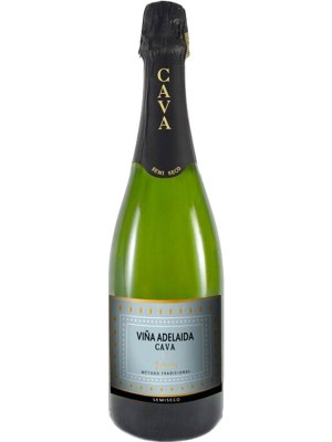 Ігристе вино Кава Семі Секо, Вина Аделаїда / Cava Semi Seco, Vina Adelaida, Lopez Morenas, біле напівсухе 0.75л