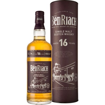 Віскі BenRiach 16 yo Single Malt Scotch Whisky 43% 0.7 л, в тубусі