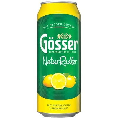 Напій на основі пива Gosser Natur Radler, безалкогольний, з/б, 0.5 л