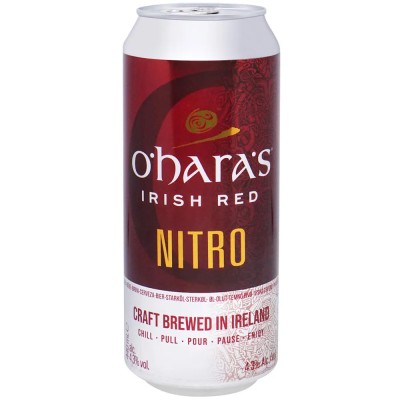 Пиво O'Hara's Irish Red Nitro, напівтемне, 4,3%, з/б, 0,44 л