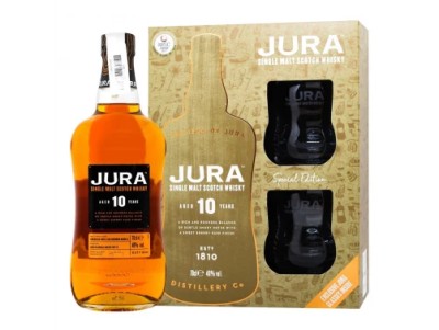 Віскі односолодовий Isle of Jura 10 Y.O + 2 glasses 0,7 л