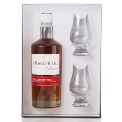 Віскі Armorik Single Malt Sherry Cask 0,7л 46% кор + 2 келихи
