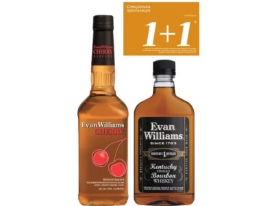 Віскі spirit drink Акційний набір: лікер Evan Williams Cherry + бурбон Evan Williams Black